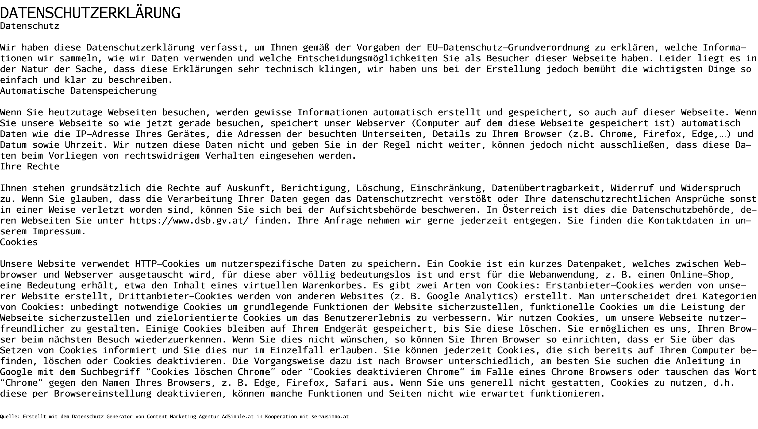  Datenschutzerklärung Datenschutz Wir haben diese Datenschutzerklärung verfasst, um Ihnen gemäß der Vorgaben der EU-D   